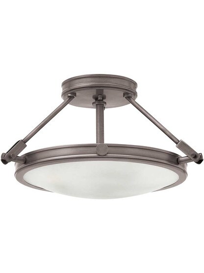 Collier 3-Light Semi-Flush Ceiling Light in Antique Nickel.